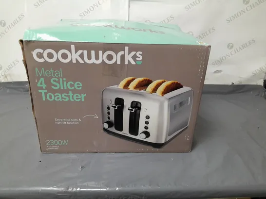 BOXED COOKWORKS 4 SLICE METAL TOASTER 2300 WATT