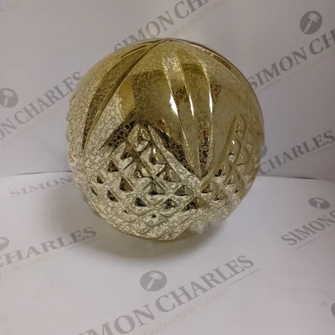 BOXED ALISON CORK ROTATING LIGHT GOLD CUT GLASS DECORATION