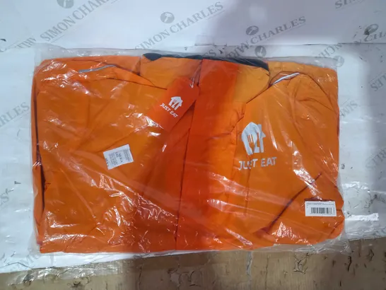 JUST EAT REFLECTIVE JACKET IN ORANGE SIZE LARGE