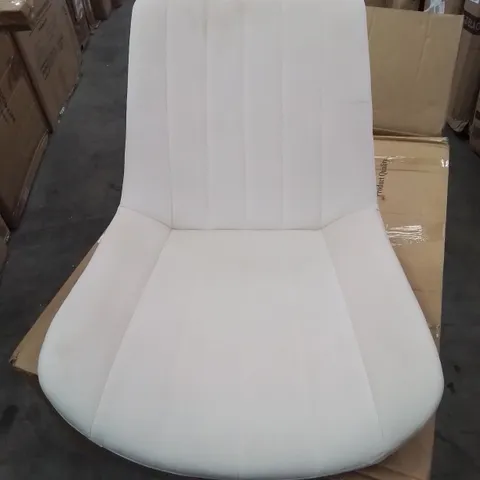 BOXED PAIR OF CREAM FABRIC UPHOLSTERED DINING/SIDE CHAIRS 