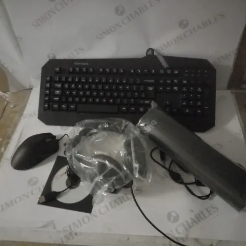 2 BRAND NEW BOXED BLACK WEB 4 IN 1 GAMING KIT INCLUDING; MOUSE, KEYBOARD, HEADSET AND MOUSE MAT