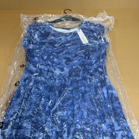 ROMAN CAMO PRINT JERSEY MAXI DRESS IN BLUE SIZE 12