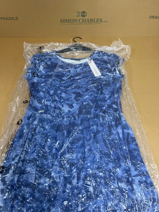 ROMAN CAMO PRINT JERSEY MAXI DRESS IN BLUE SIZE 12