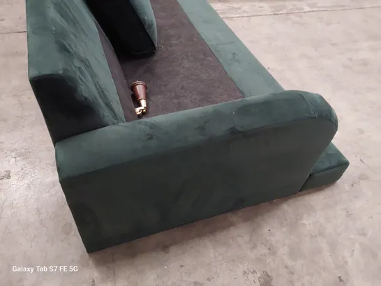 PLUSH GREEN FABRIC CHAISE SOFA FRAME & CHAISE SECTION SIMILAR