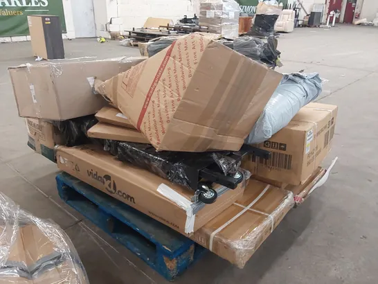 PALLET OF ASSORTED FURNITURE PARTS AND CONSUMER GOODS 