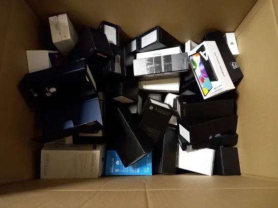 BOX OF APPROX 30 EMPTY SMART PHONE DISPLAY BOXES
