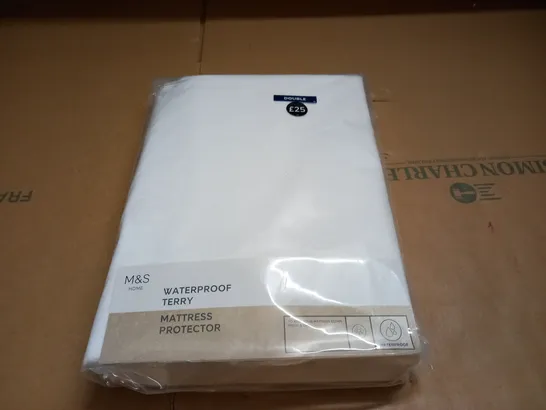 M&S WATERPROOF TERRY MATTRESS PROTECTOR - DOUBLE