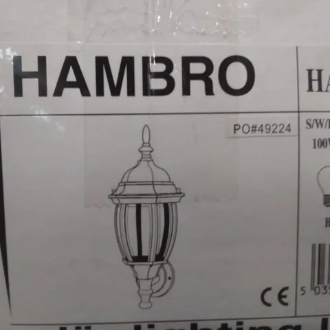 BOXED HAMBRO 100W OUTDOOR LIGHT FIXTURE BLACK 