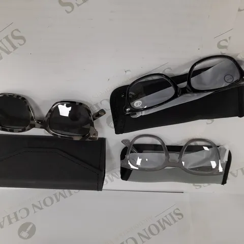 1 PAIR OF SUNGLASSES AND 2 PAIRS OF READING GLASSES GREY MIX 