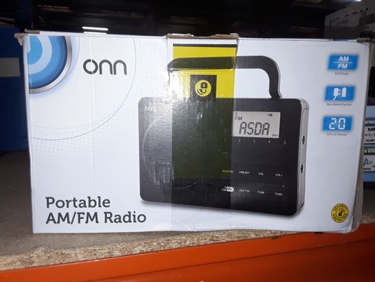 BOXED ONN PORTABLE AM/FM RADIO