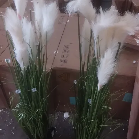 TWO BOXED LED PAMPASS GRASS ARTIFICIAL PLANTS