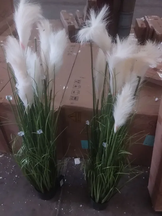 TWO BOXED LED PAMPASS GRASS ARTIFICIAL PLANTS