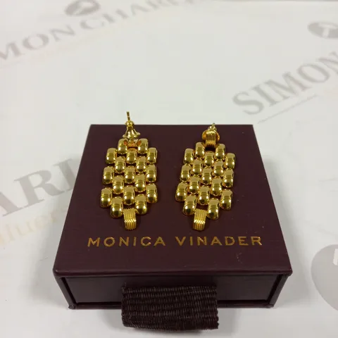 MONICA VINADER GOLD EFFECT HANGING EARRINGS 