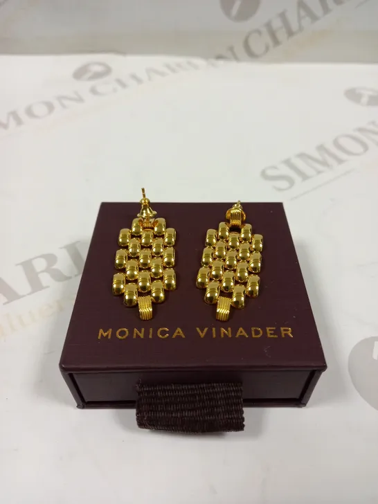 MONICA VINADER GOLD EFFECT HANGING EARRINGS 