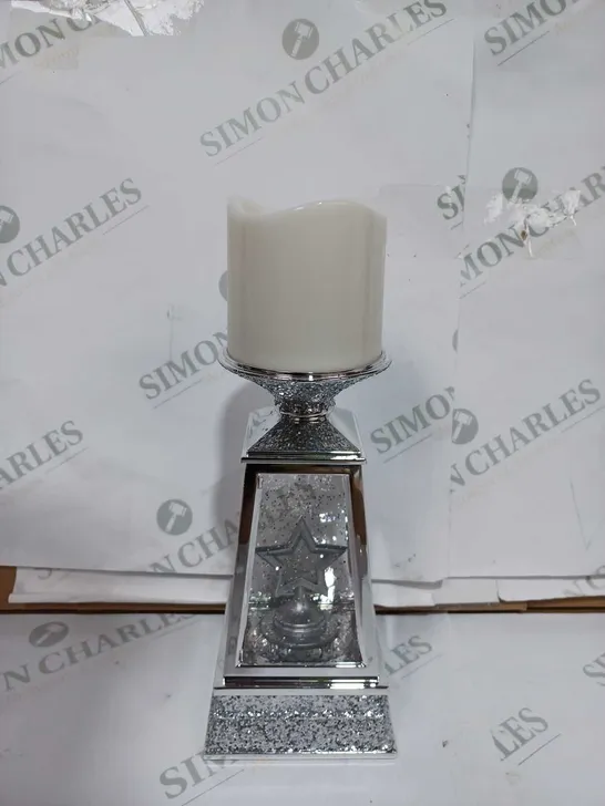 JM BY JULIEN MACDONALD FLAMELESS CANDLE HOLDER WITH SWIRLING GLITTER