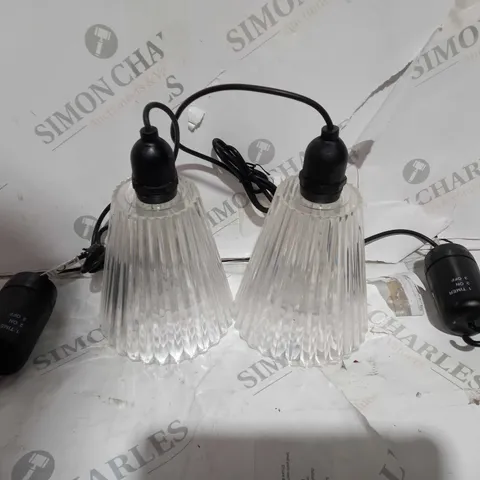BUNDLEBERRY BY AMANDA HOLDEN SET OF 2 INDOOR OUTDOOR LIGHTS WITH FLUTED SHADE