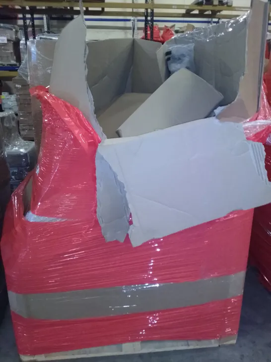 PALLET OF ASSORTED ITEMS TO INCLUDE FOOT BOTTOM MASSAGER, TOUCH DUST BIN, OVER BED TABLE ETC