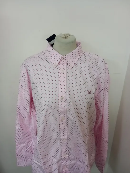 CREW CLOTHING COMPANY BUTTONED STRETCH PRINT SHIRT SIZE XL