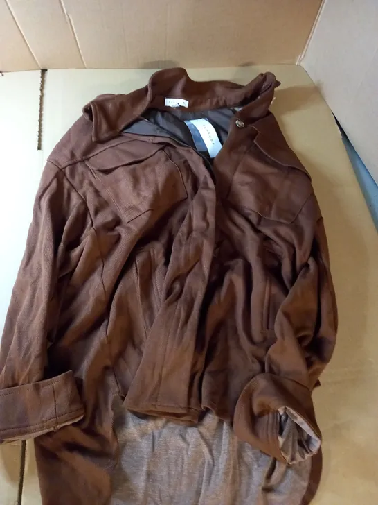 TOP SHOP BROWN LONG SLEEVE JACKET - 10