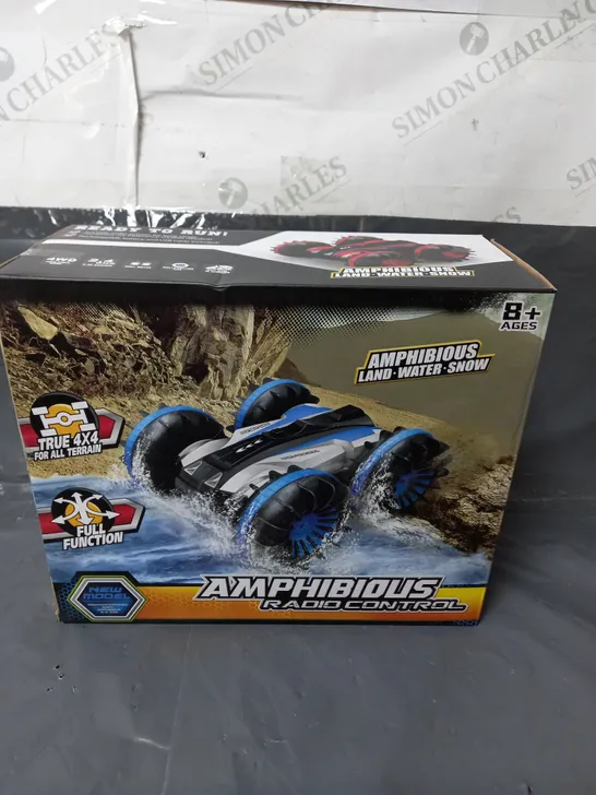 BOXED AMPHIBIOUS RADIO CONTROL CAR BLUE