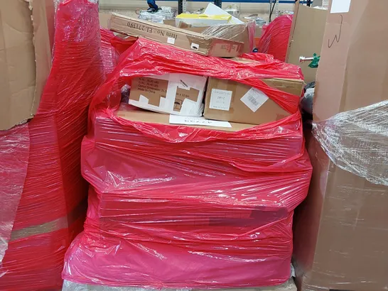 PALLET OF ASSORTED ITEMS INCLUDING: ELLIPTICAL PEDAL EXERCISER, MIRROR, HONEYCOMB SHELVING UNIT