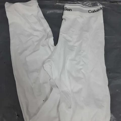 CALVIN KLEIN COTTON STRETCH LEGGINGS IN WHITE - MEDIUM