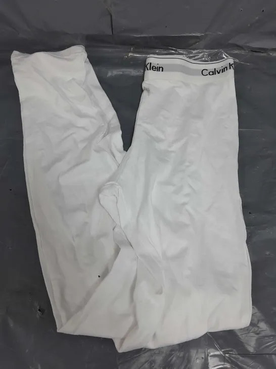 CALVIN KLEIN COTTON STRETCH LEGGINGS IN WHITE - MEDIUM