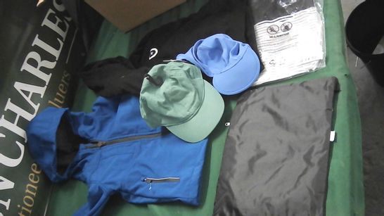 BOX OF ASSORTED BOYS CLOTHING TO INCLUDE COAT, HOODIE HAT