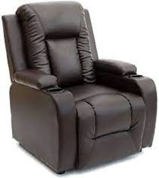 BOXED OSCAR PUSHBACK BROWN FAUX LEATHER CHAIR (1 BOX) RRP £299.99