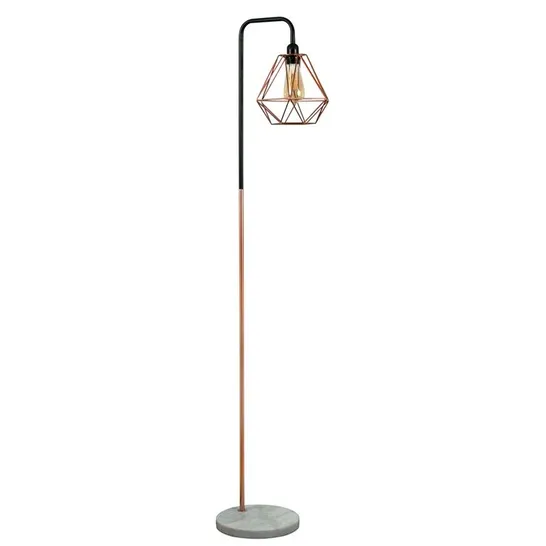 BOXED ZOE 153cm COPPER WIRE FRAME ARCHED FLOOR LAMP (1 BOX)