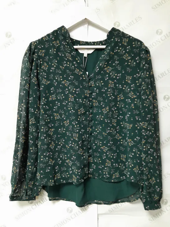 APRICOT LADIES GREEN FLORAL PRINT TOP SIZE 14