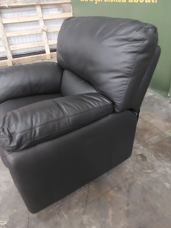 DESIGNER BLACK FAUX LEATHER ELECTRIC RECLINER CHAIR 