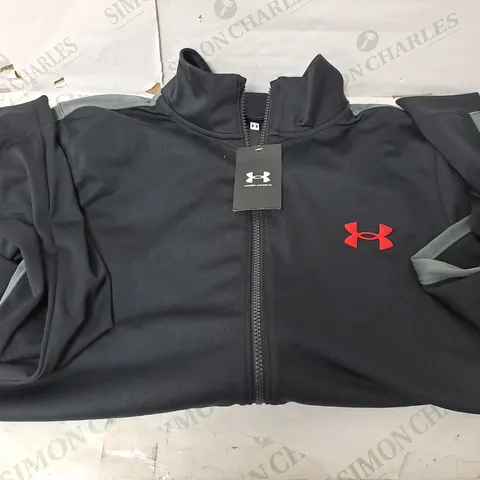UNDER ARMOUR ZIP TRAINING JACKET IN BLACK - LARGE