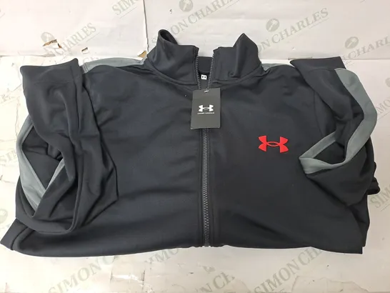 UNDER ARMOUR ZIP TRAINING JACKET IN BLACK - LARGE