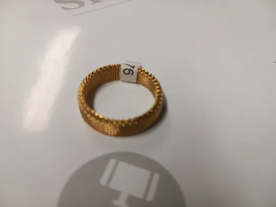 BERING GOLD PLATED BROAD MESH INNER RING SIZE 7