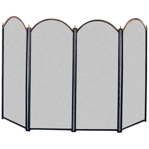 BOXED MATHEW 4 PANEL BRASS FIREPLACE SCREEN