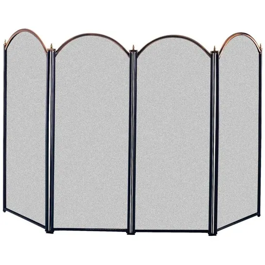 BOXED MATHEW 4 PANEL BRASS FIREPLACE SCREEN