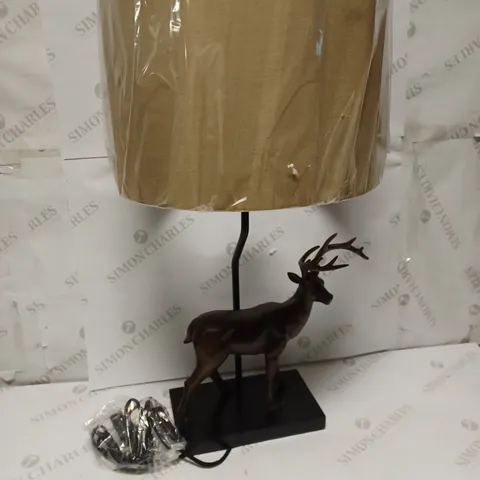 ALISON CORK ANIMAL TABLE LAMP - BRASS STAG