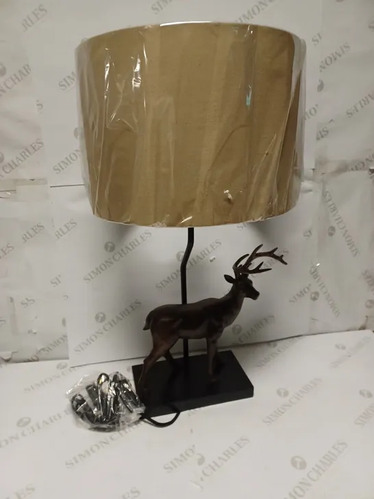 ALISON CORK ANIMAL TABLE LAMP - BRASS STAG