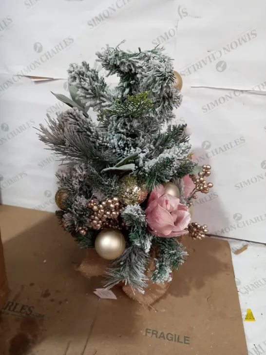 FROSTED ROSE TABLE TOP TREE RRP £29.99