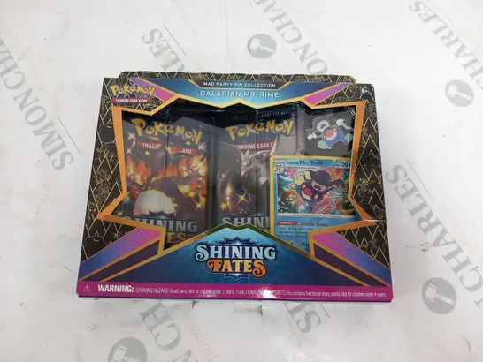 BOXED POKEMON TRADING CARD GAME MAD PARTY PIN COLLECTION GALARIAN MR RIME SHINING FATES