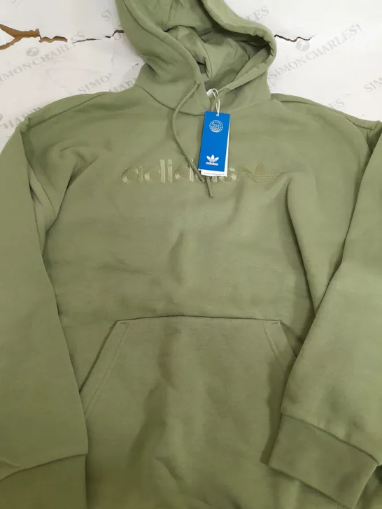 ADIDAS KHAKI GREEN HOODIE - UK 16