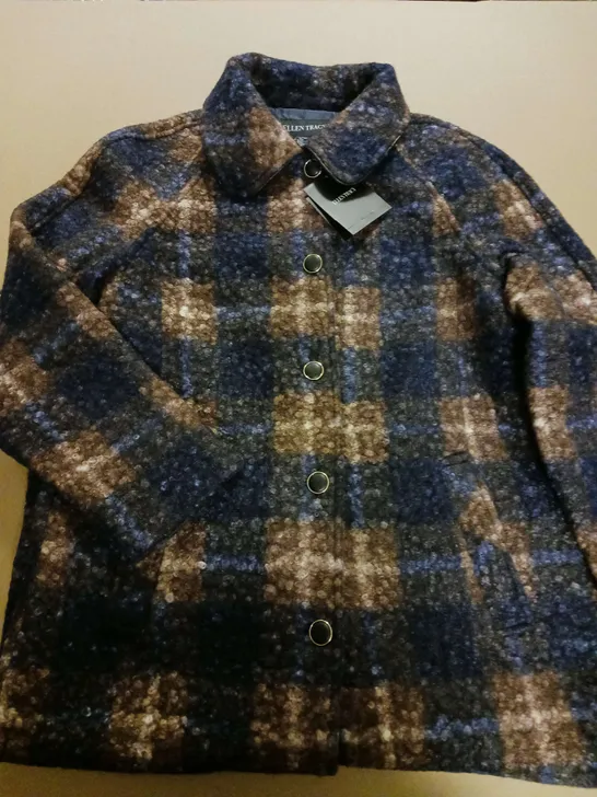 ELLEN TRACY LADIES COAT BLUE MULTI SIZE M