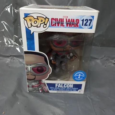 BOXED FUNKO POP! CAPTAIN AMERICA CIVIL WAR "FALCON" VINYL BOBBLE-HEAD FIGURE