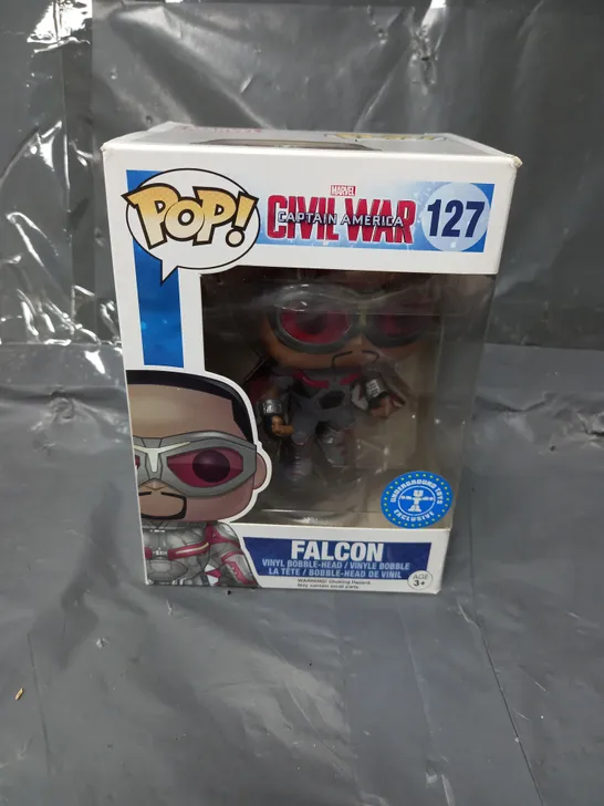 BOXED FUNKO POP! CAPTAIN AMERICA CIVIL WAR "FALCON" VINYL BOBBLE-HEAD FIGURE