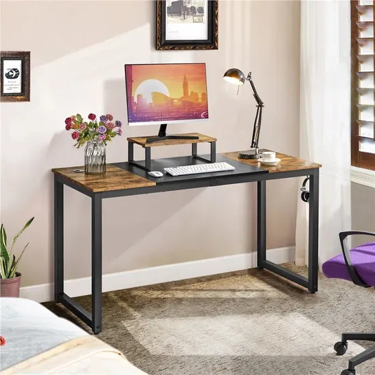 BOXED WAYFAIR BASICS COMPUTER DESK, RUSTIC BROWN (1 BOX)