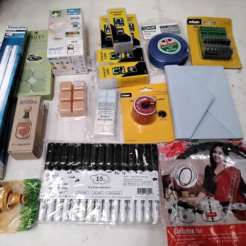 3 CRATES OF ASSORTED HOUSEHOLD ITEMS TO INCLUDE STANLEY STAPLES, WIZ SMART BULB AND WAX MELTS 