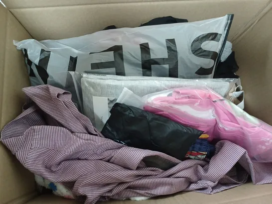 SMALL BOX OF ASSORTED CLOTHING ITEMS TO INCLUDE, FRENCH CONNECTION, STEP ONE , SHEIN 