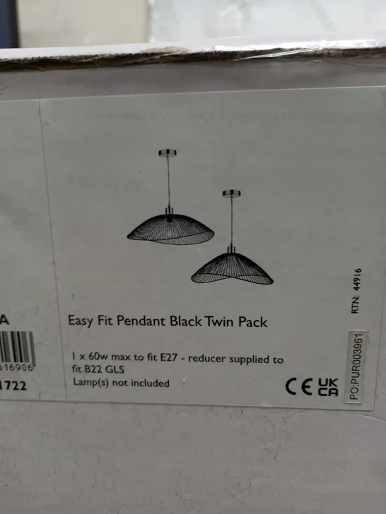 ONZA EASY FIT PENDANT BLACK TWIN PACK