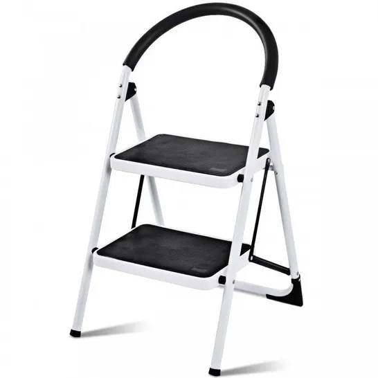 BOXED COSTWAY 2 STEP LADDER FOLDING STOOL HEAVY DUTY 330LBS CAPACITY INDUSTRIAL LIGHTWEIGHT